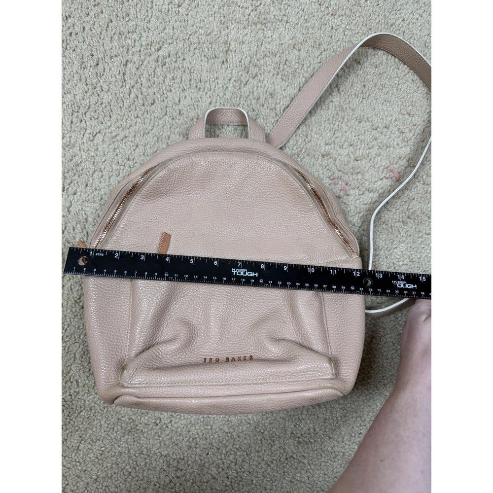TED BAKER London Mini Backpack Bag Pink Pebble Leather Adjustable‎ - Picture 15 of 16